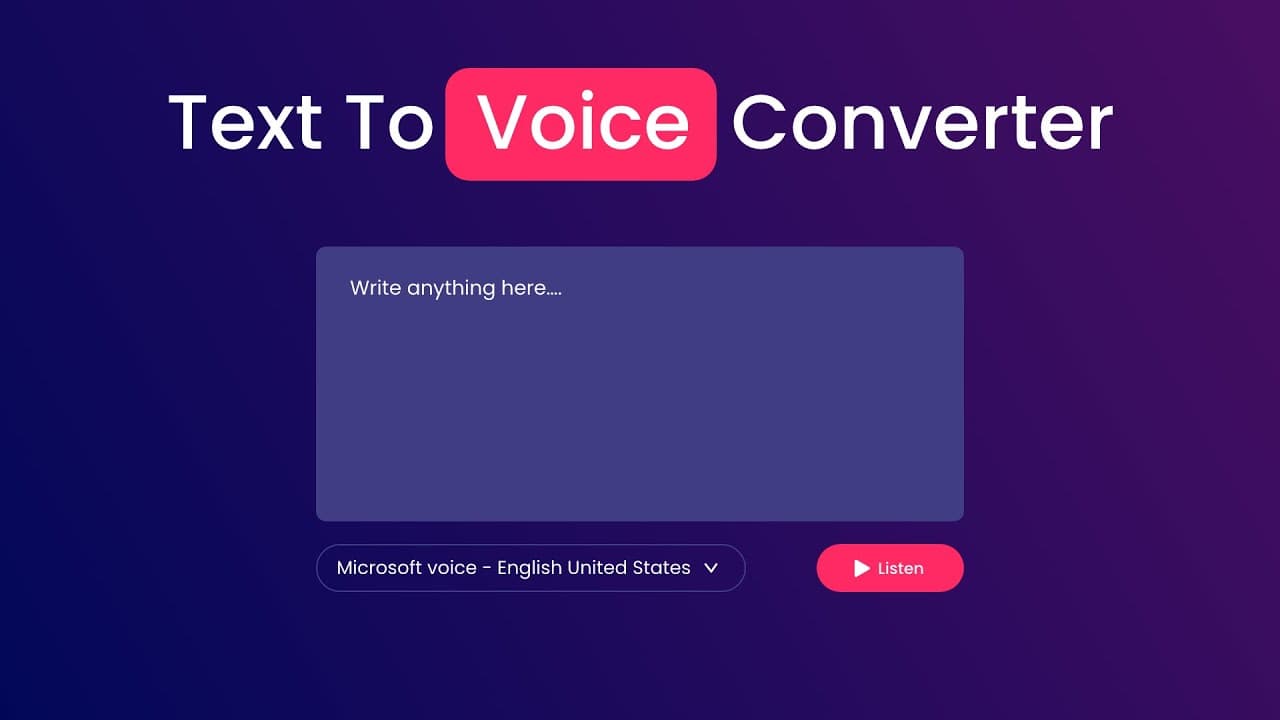 Text To Voice Converter Using JavaScript