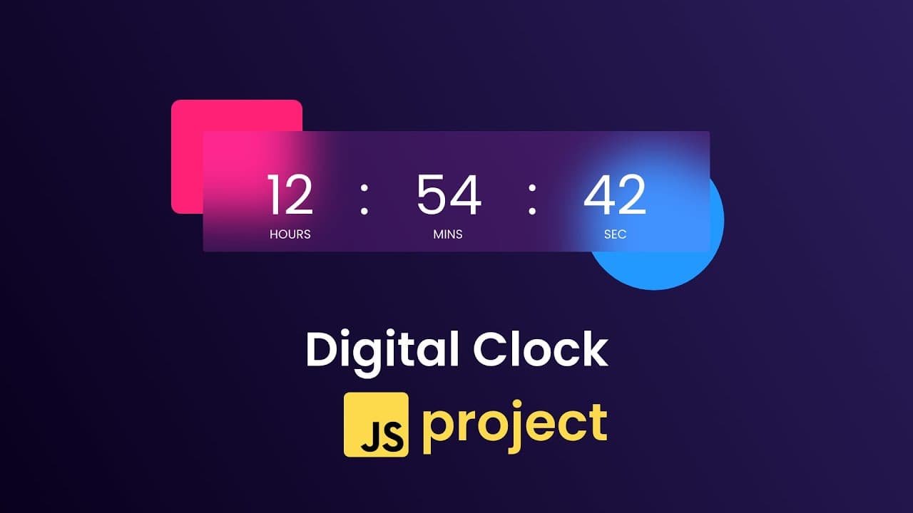 Build Digital Clock Using HTML CSS & JavaScript