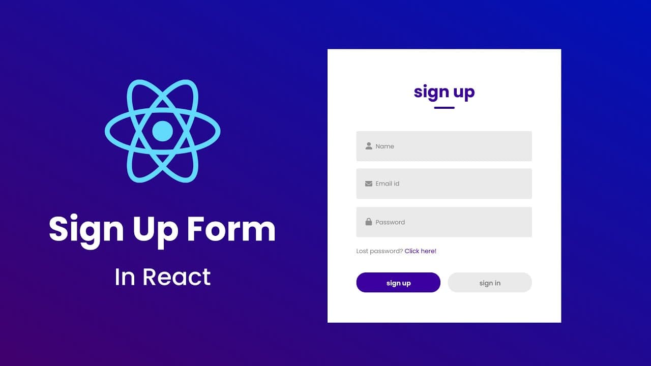 Build Sign In & Sign Up Form Using React JS