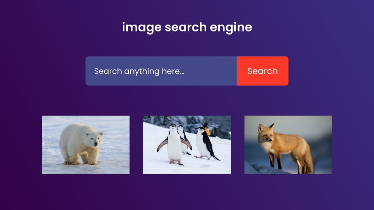 Image Search Engine Using HTML CSS & JavaScript