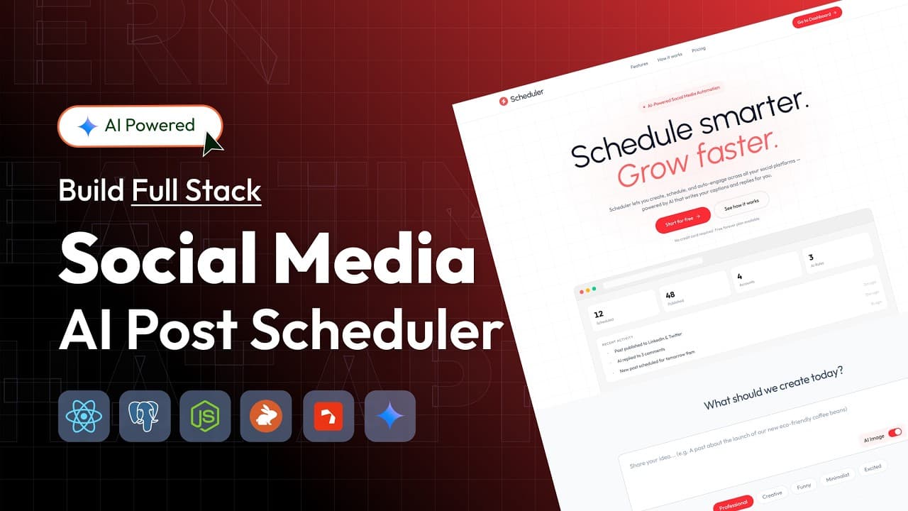 Full Stack Social Media Automation App using React js