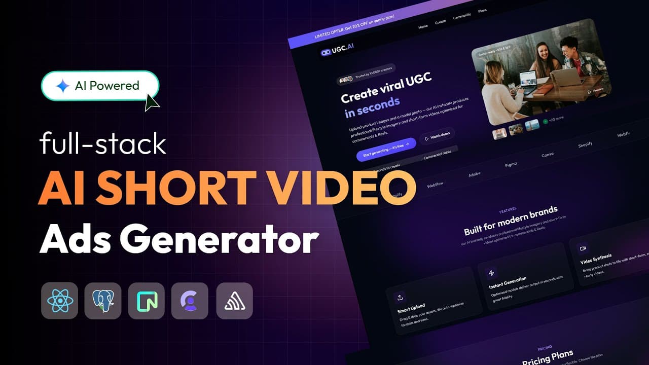 Full Stack AI Short Video Ads Generator using React js