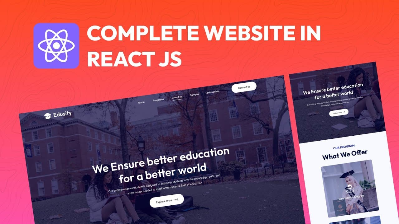 Build Complete College or University Site in React JS